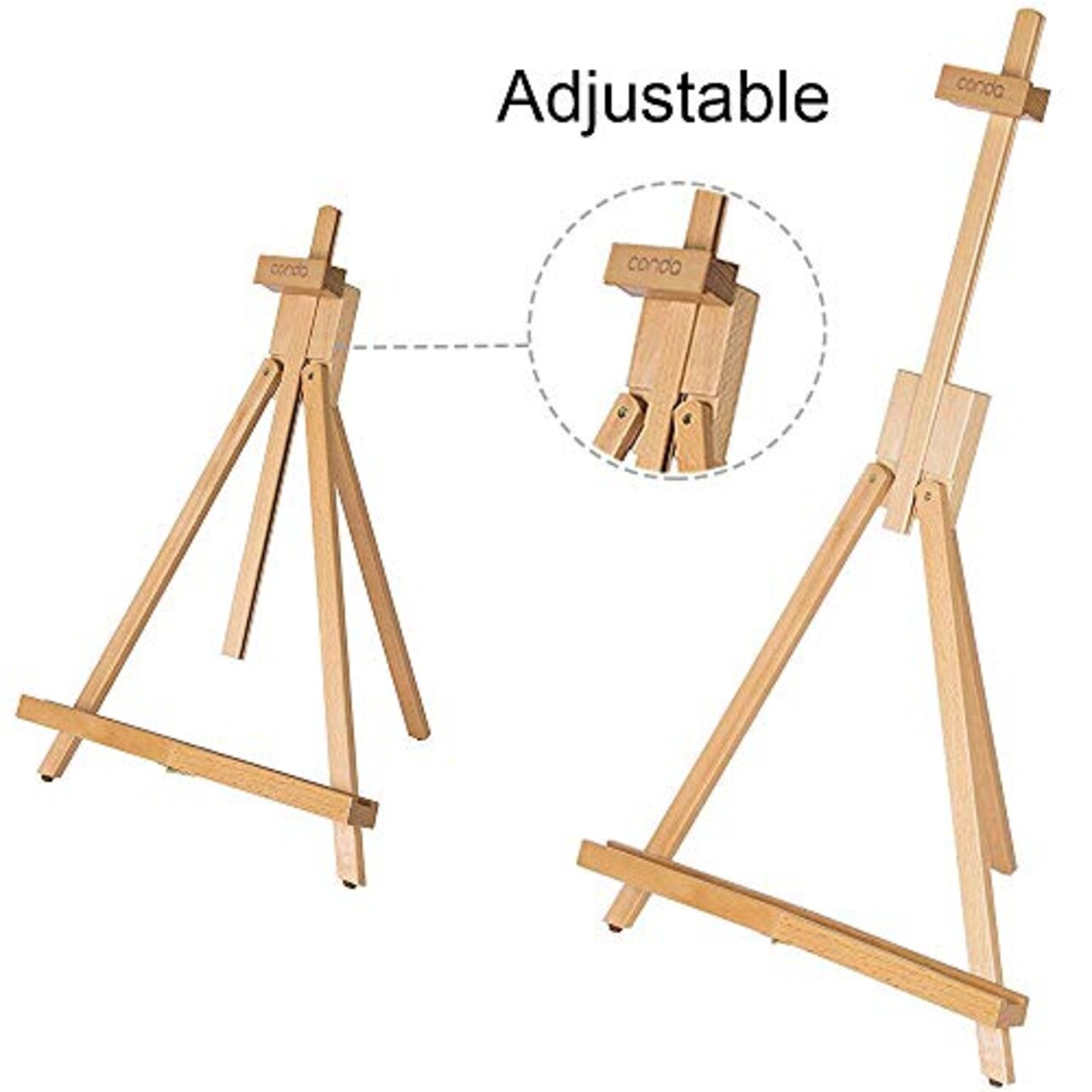 31-1/2 inch A-Frame Easel, Adjustable Beechwood Tripod Display Stand, Holds Up to 27" Canvas, Portable Table Desktop Painting Picture Holder